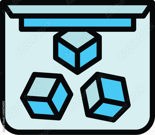 Ice cubes icon. Outline Ice cubes vector icon for web design isolated on white background color flat