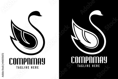 Fototapeta Naklejka Na Ścianę i Meble -  Swans Logo design ideas vector illustration  