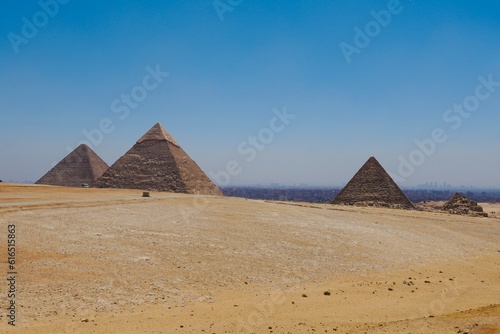 Sphinx and Pyramid at Cairo, Egypt