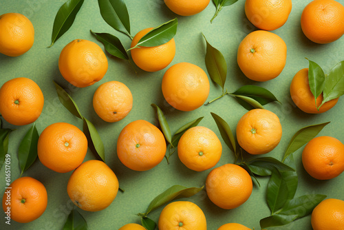 Top view of clementine citrus fruits photo