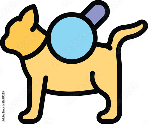 Dog care icon. Outline Dog care vector icon for web design isolated on white background color flat
