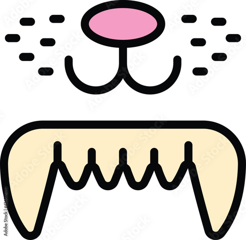 Cat tooth care icon. Outline Cat tooth care vector icon for web design isolated on white background color flat