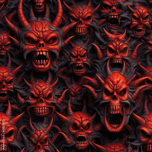 Hellish demonic seamless repeat pattern