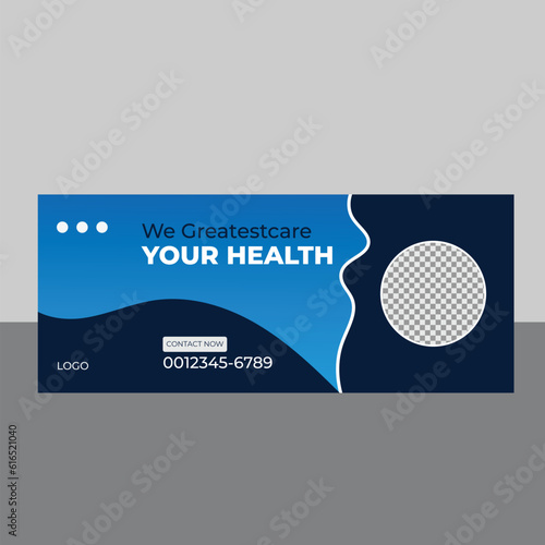 Vector Web Banner Or Facebook Cover And Social Media Post Design Template For Health Care.