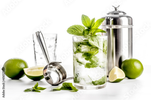 Mojito cocktail making