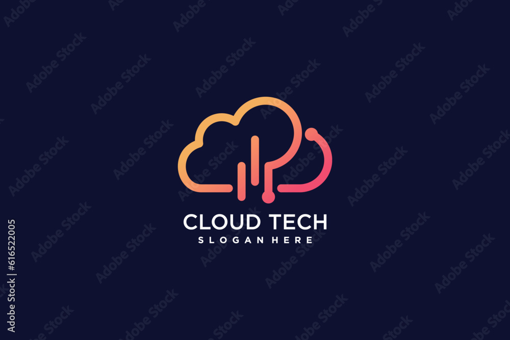 Cloud logo design with modern creative concept idea