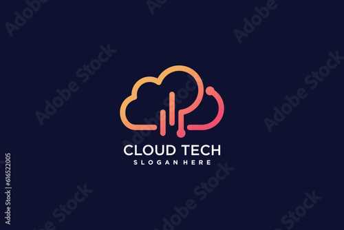 Cloud logo design with modern creative concept idea