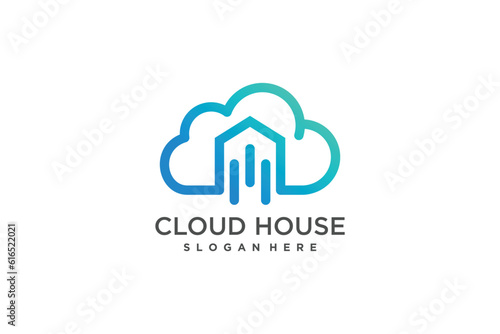 Cloud logo design with modern creative concept idea