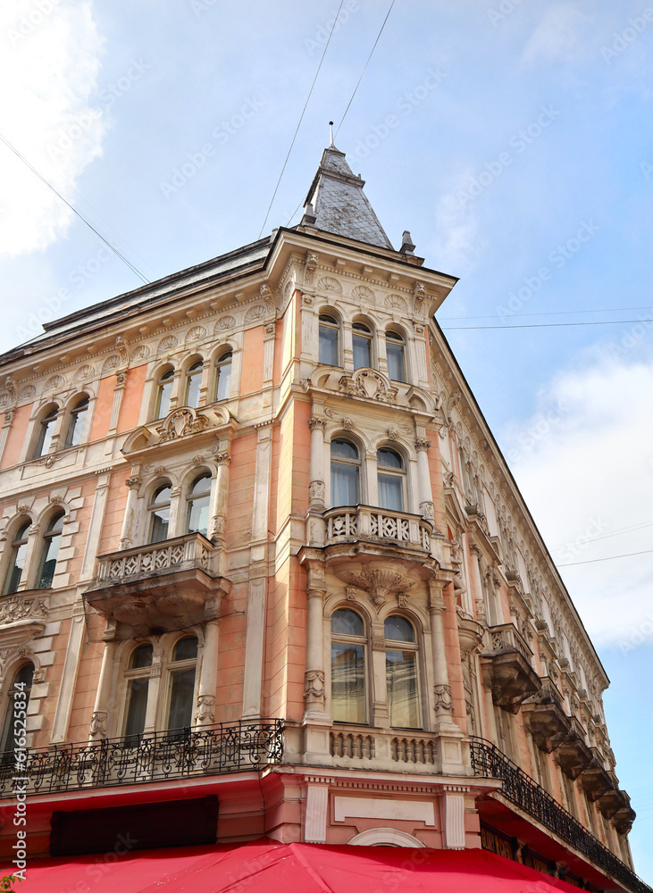 Historical vintage house in downtown of Lviv, Ukraine	
