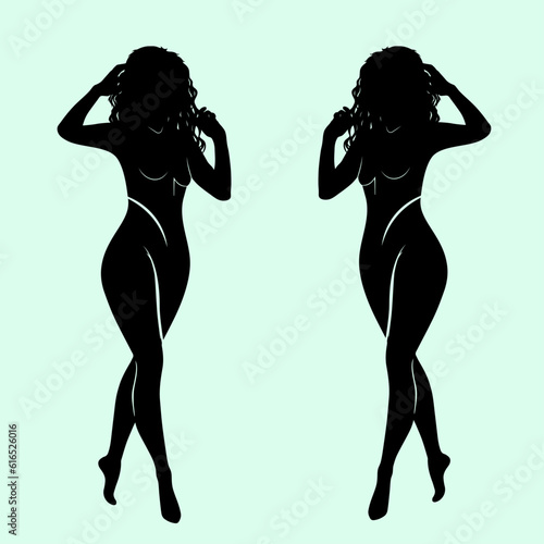 silhouette of a sexy girl 