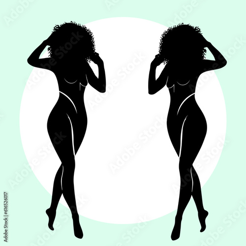 silhouette of a sexy girl 
