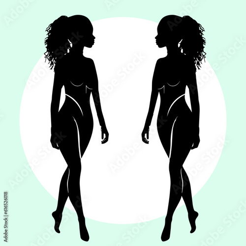 silhouette of a sexy girl 