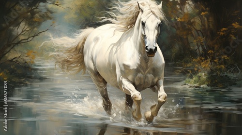 Majestic Horse running on the water © Andrus Ciprian