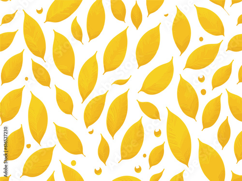 seamless pattern with leaves. autumn leaves seamless pattern. Autumn pattern with yellow leaf. Vector illustration of seamless autumn pattern. Isolated on white.