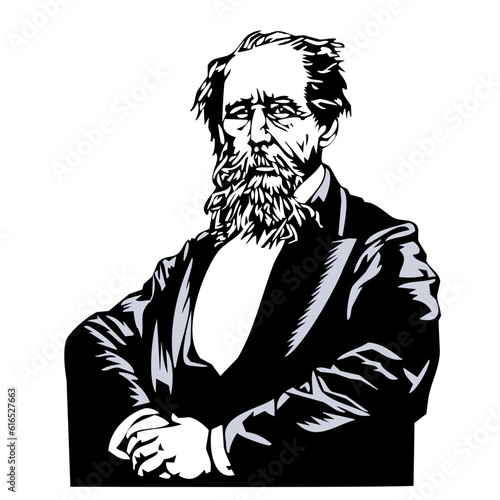 Charles Dickens vector illustration