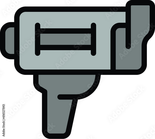 Measuring radar gun icon. Outline Measuring radar gun vector icon for web design isolated on white background color flat