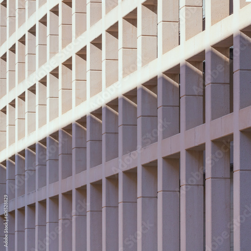 Modern abstract architecture. Detail of some collumns on the facade of a government building.