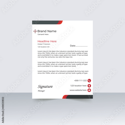 corporate letter head design template