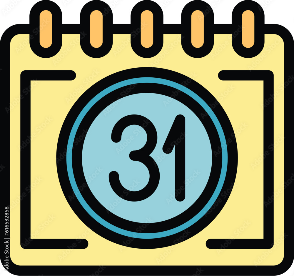 Event planner organizer icon. Outline Event planner organizer vector icon for web design isolated on white background color flat