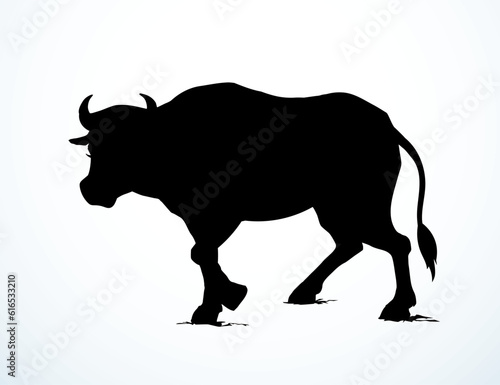 Vector drawing. Cute big cow photo