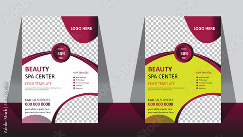 beauty spa center flyer template
