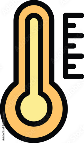 Laser thermometer temperature icon. Outline Laser thermometer temperature vector icon for web design isolated on white background color flat