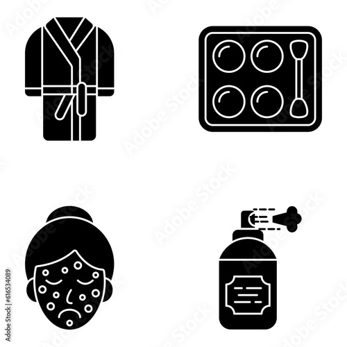 Pack of Makeup and Beauty Solid Icons


