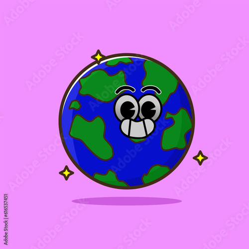 illustration of a globe smiling. Smiling globe illustration vector.