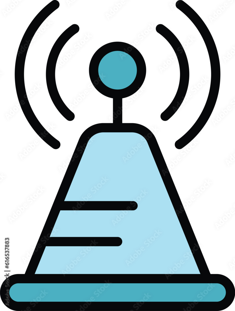 Radio tower internet icon. Outline Radio tower internet vector icon for web design isolated on white background color flat Radio tower internet icon. Outline Radio tower internet vector icon for web design isolated on white background color flat
