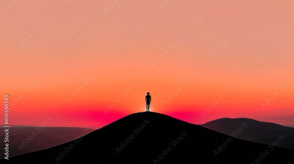 silhouette of a person meditating on a sunset