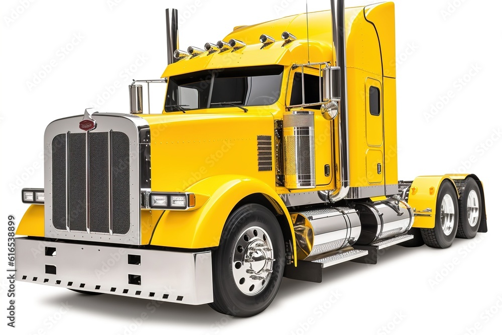 a truck without a trailer isolated on a white background. Generated by AI. a truck without a trailer isolated on a white background. Generated by AI.