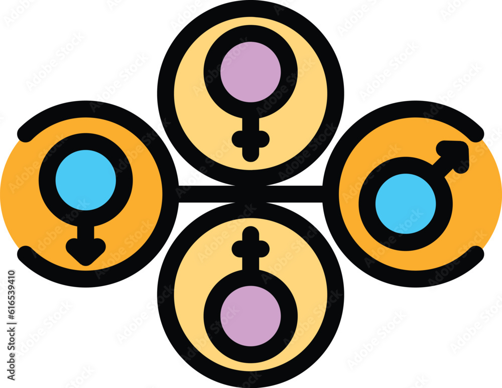 Gender Map Icon Gender identity all icon. Outline Gender identity all vector icon for ...
