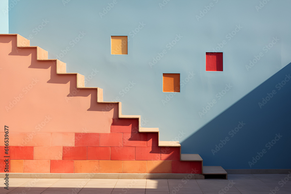 abstract architecture background colorful wall and staircase abstract architecture background colorful wall and staircase