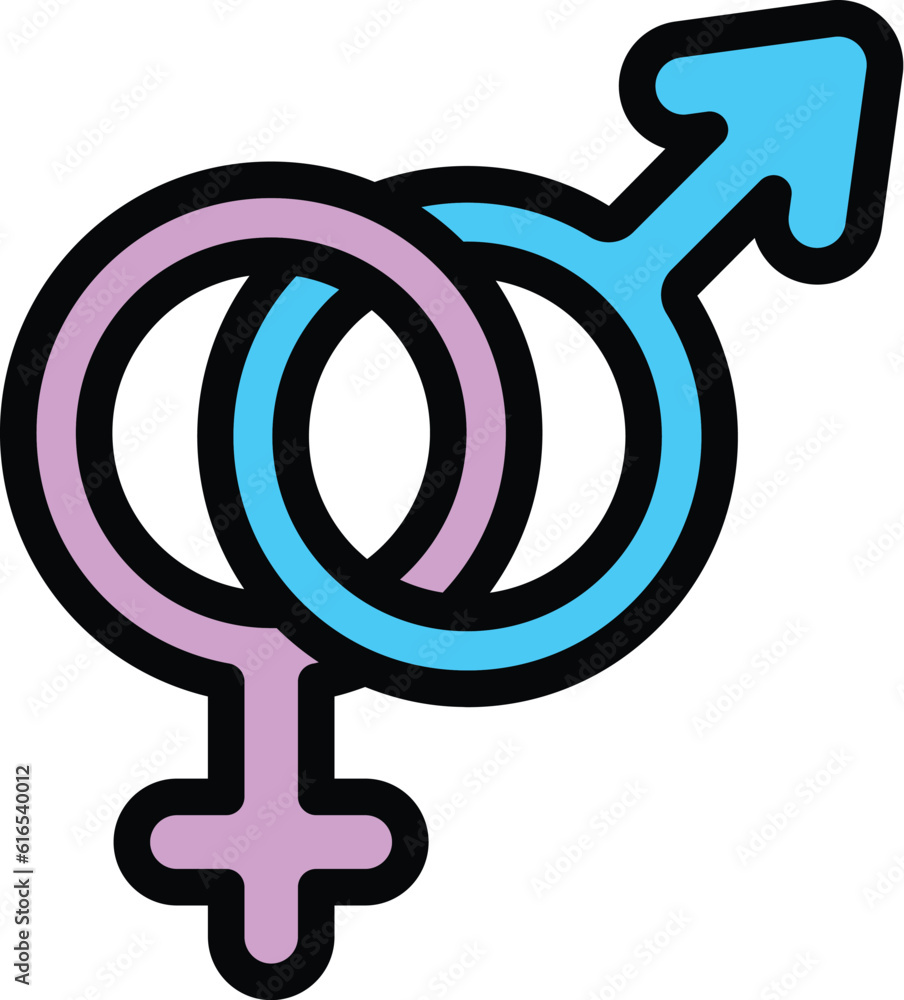 Gender identity people icon. Outline Gender identity people vector icon for web design isolated on white background color flat Gender identity people icon. Outline Gender identity people vector icon for web design isolated on white background color flat