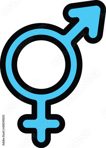 Gender identity woman icon. Outline Gender identity woman vector icon for web design isolated on white background color flat