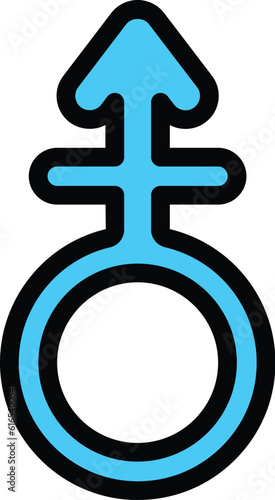 Gender identity man icon. Outline Gender identity man vector icon for web design isolated on white background color flat