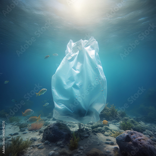 The Silent Menace: Unveiling the Plight of Plastic - A Haunting Image of an Ocean's Plastic Bag