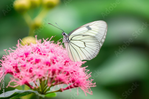 A close-up of a beautiful butterfly perched on a flower, showcasing the intricate details of its wings and the delicate beauty of nature in mesmerizing 8k resolution