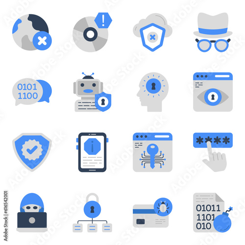 Set of Security and Encryption Flat Icons