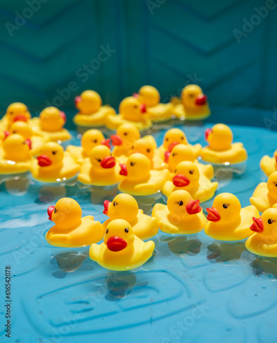 Rubber duckies in a kiddie pool, carnival game © Stefanie