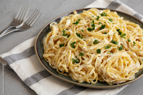 Foto Homemade Linguine Alfredo Pasta Ready to Eat