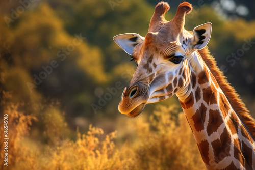 Giraffe in the african safari generative ai