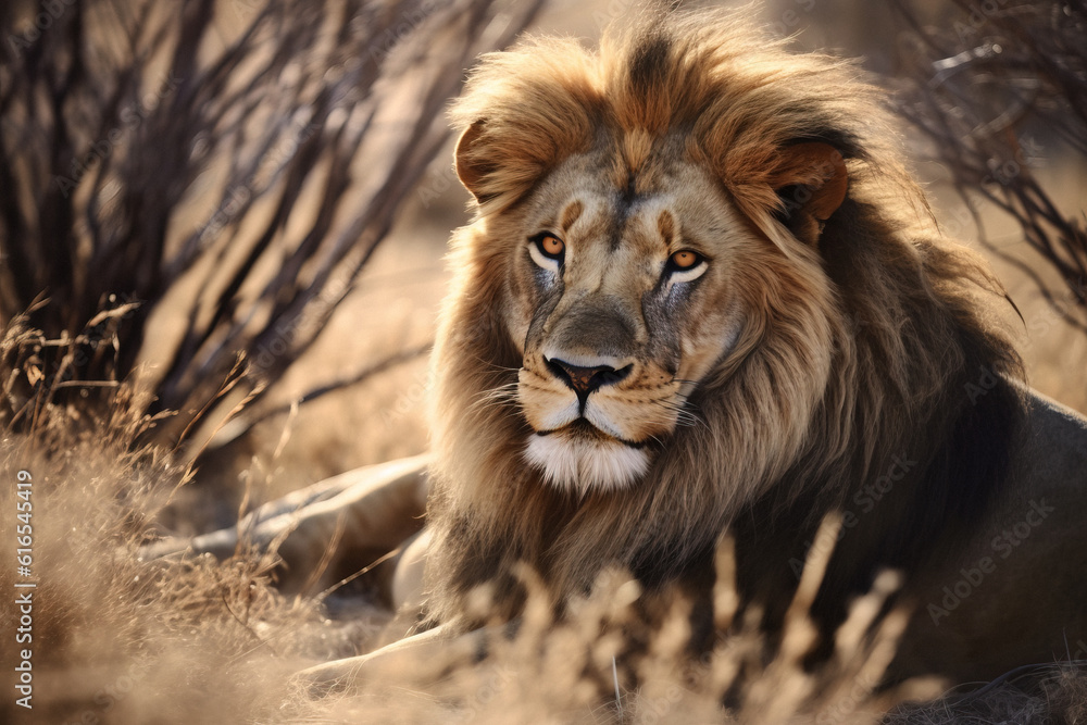 portrait of a lion in the safari, animal generative ai portrait of a lion in the safari, animal generative ai
