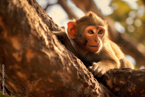 close up portrait of a monkey, generative ai