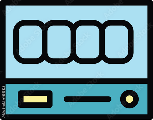 Taximeter delivery icon. Outline Taximeter delivery vector icon for web design isolated on white background color flat