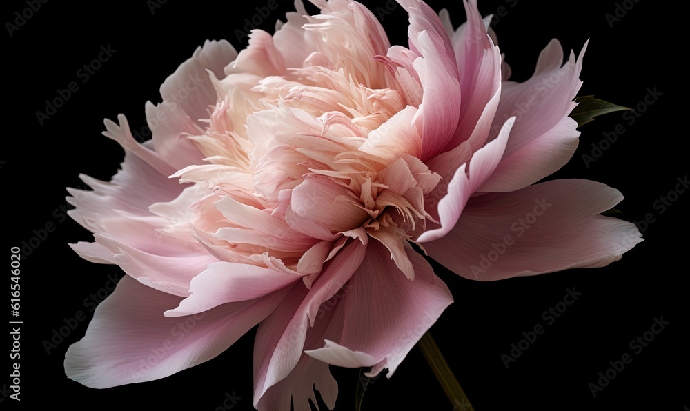 a large pink flower is in a vase on a black background. generative ai a large pink flower is in a vase on a black background. generative ai