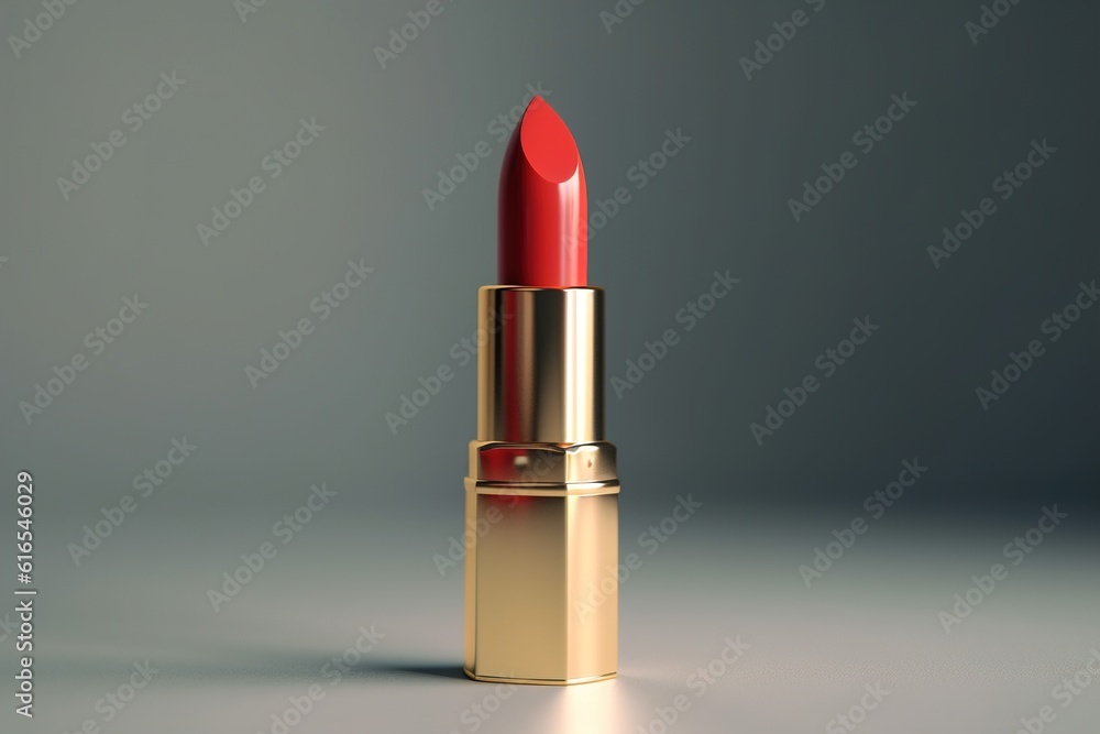 red lipstick on the table close-up. generated by AI. red lipstick on the table close-up. generated by AI.