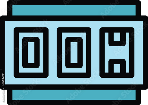 Taximeter service icon. Outline Taximeter service vector icon for web design isolated on white background color flat