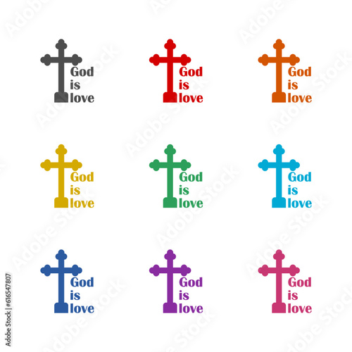 God is love icon. Color set