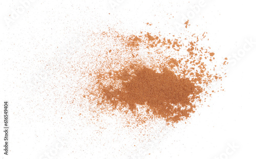 Pile cinnamon powder isolated on white, with top view © dule964